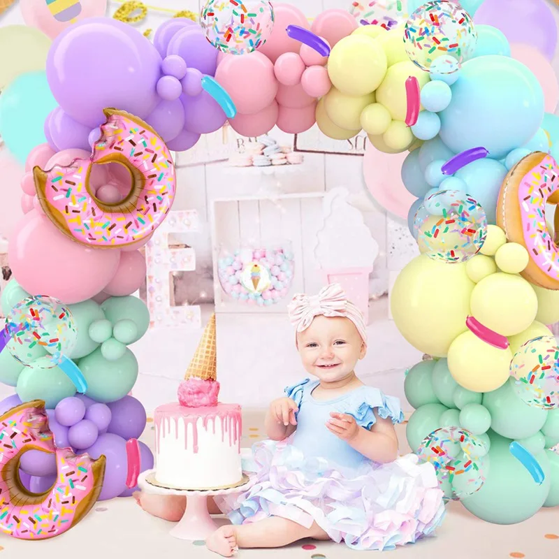 Description Picture 5 of itemDonut Macaron Multi-Color Rainbow Balloon Garland Arch Kit Ballon Decoration Wedding Birthday Kid Baby Shower Favor Party