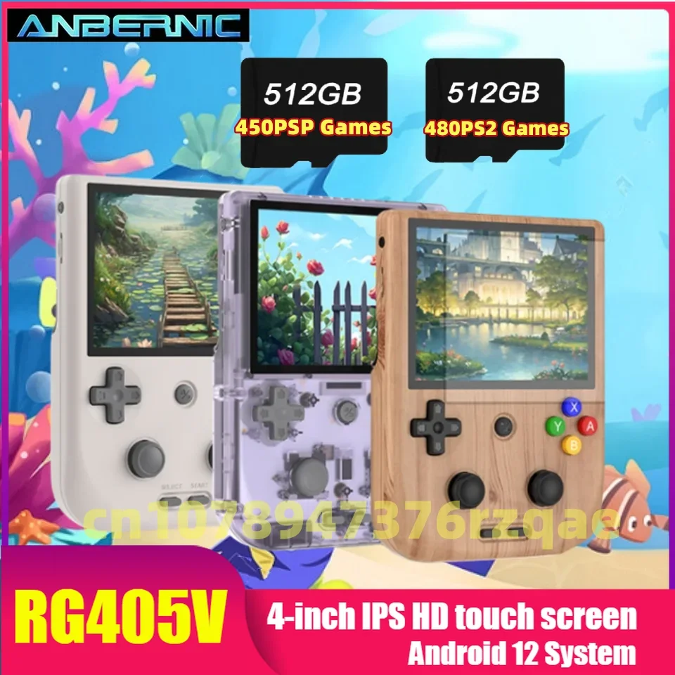 

ANBERNIC RG405V Handheld Game Console 4" IPS HD Touch Screen Android 12 Portable Retro Game Player Wifi 5500mAh PS2 Game Gift