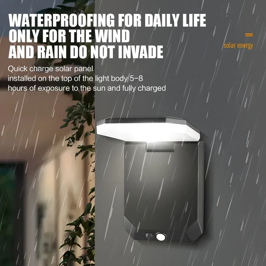 Solar Light 120&deg; Foldable LED Outdoor Wall Lamp Motion Sensor Remote Control 3 Modes Street Light Garden Decoration Lamp