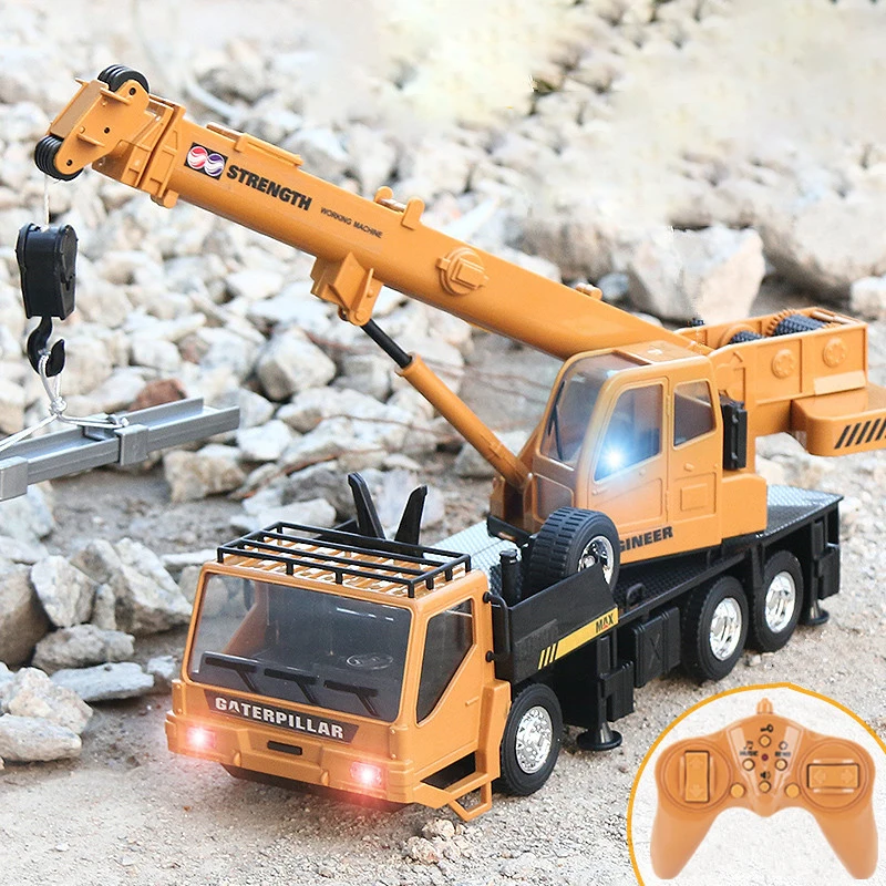 

1:24 Toys RC Car Crane Model 2.4G Remote Control Trucks Engineer Electric Tractor Lifting Simulation Gifts Sound Toys For Boys A