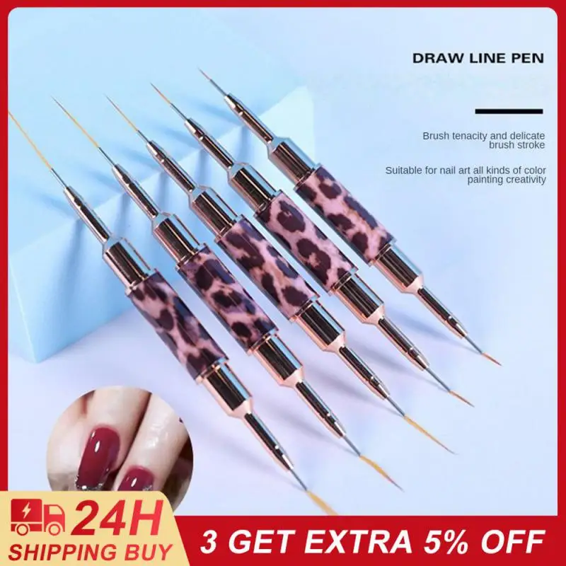 

Ручка для ногтей, кисть для ногтей, Хрустальная резьба, принадлежности для ногтей, ручка для рисования, ручка с леопардовым принтом, двухсторонняя кисть для ногтей, Тянущая проволока