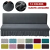 Stretch Futon Sofa Bed Cover Jacquard All-inclusive Armless Futon Cover with Skirt Ruffled Sofa Cover Furniture Protector 1PC 1