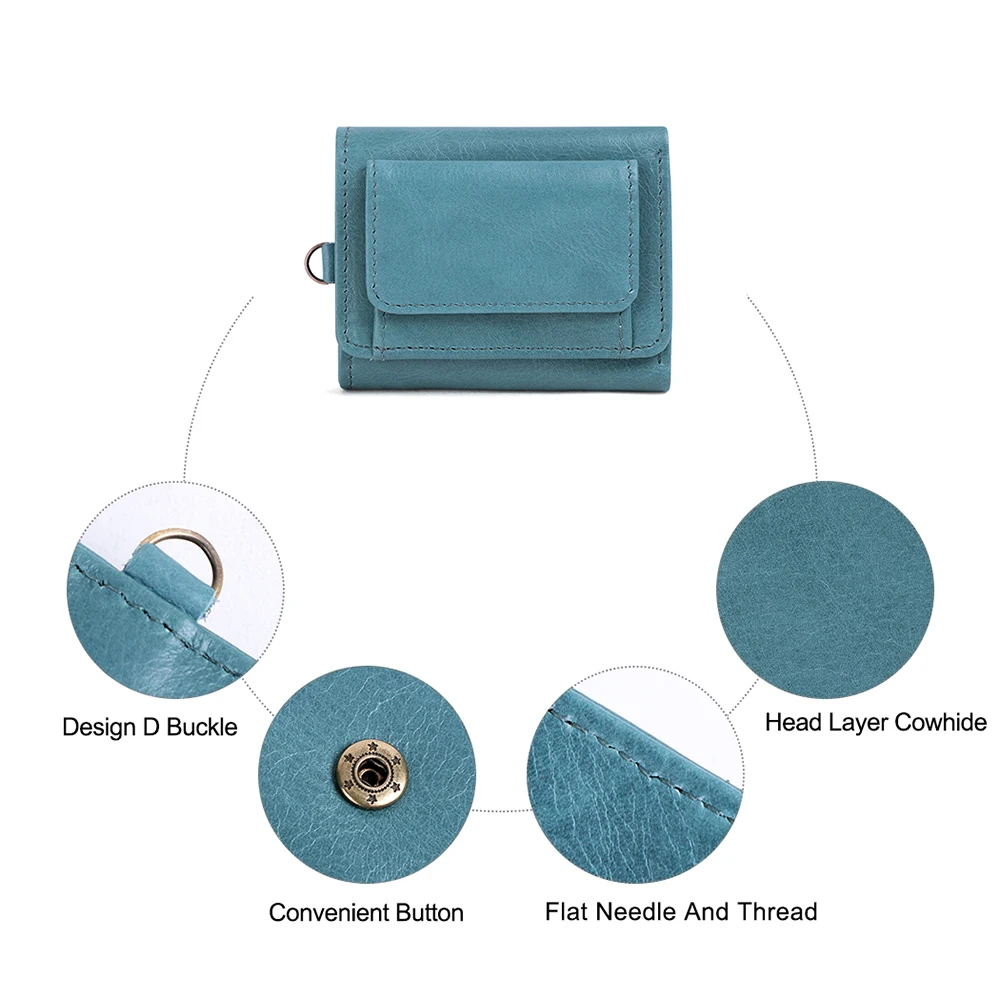 Women luxury Wallet new cowhide short  leather coin purse leather lady Card holder multi-card rfid Passport Money clip