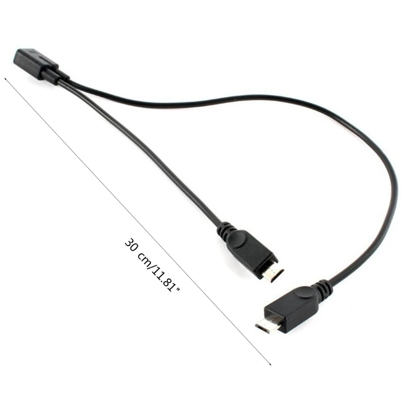 Micro USB Female 1 to 2 Micro USB Male Splitter Extension Charge Cable Wire