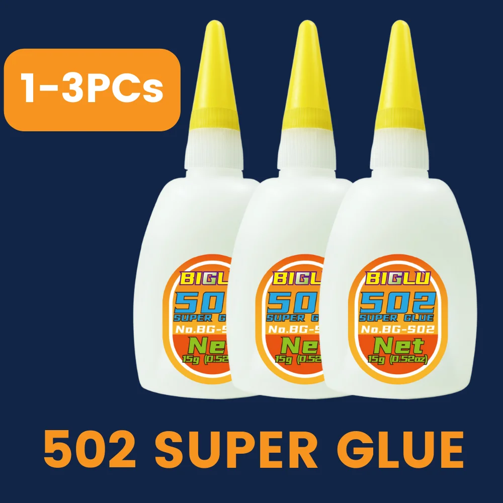 1-3pcs BIGLU 502 Super กาวทันที Quick-drying Cyanoacrylate กาวหนังยางไม้โลหะ Strong Bond กาวเครื่องมือ 1