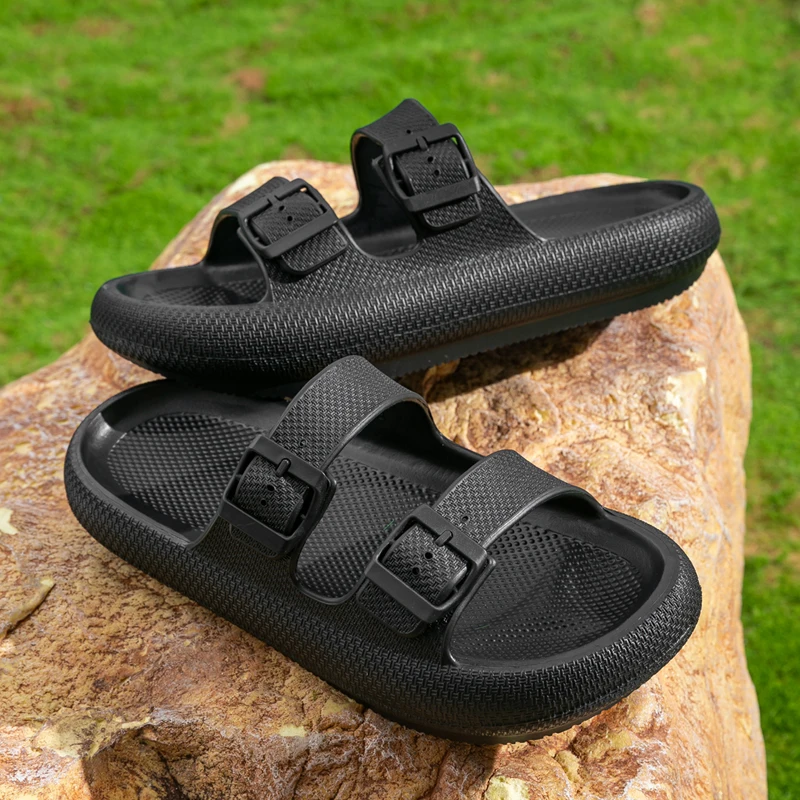Leichte Herren-Sandalen mit offener Zehenpartie, rutschfeste Badezimmer-Flip-Flops mit bequemer Fußgewölbeunterstützung, trendige, lässige Sommerschuhe