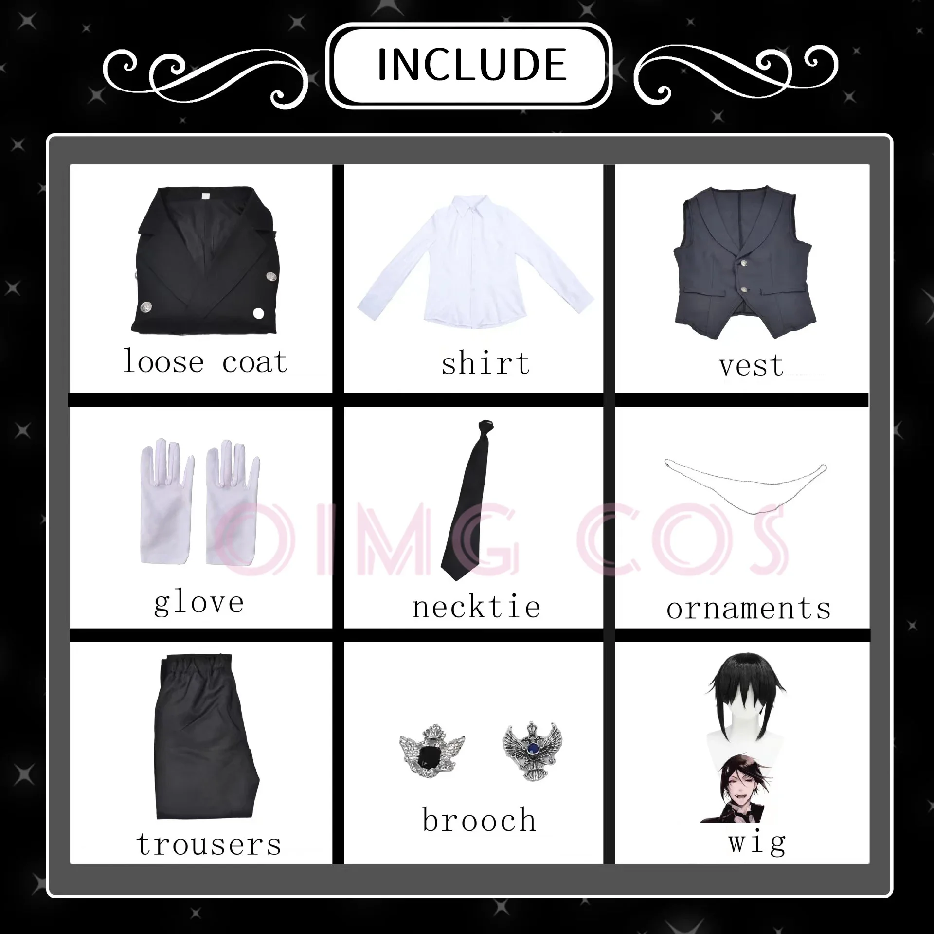 Cosplay Costume Sebastian Michaelis Black Butler Adult Carnival Uniform Wig Anime Halloween Party