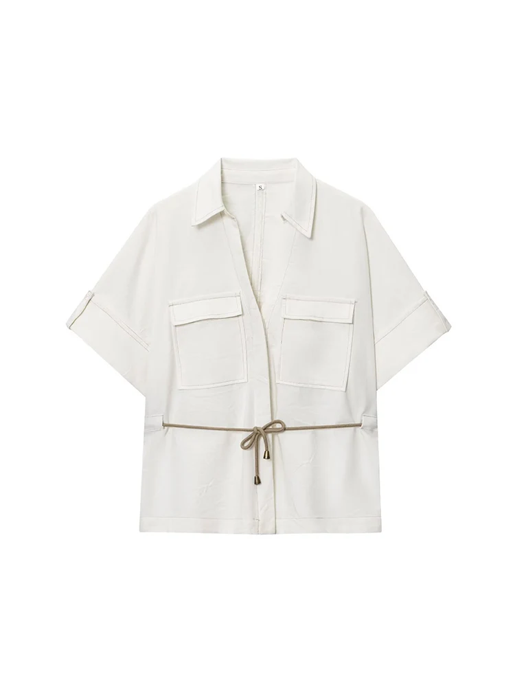 TFMLN Casual Loose Women's Shirt Pants Two Piece Sets Elegant New Solid Short Sleeve Shirts Top Wide Leg Pants Summer Outfits