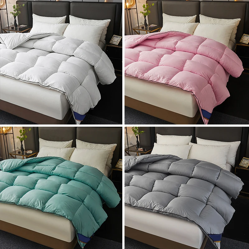 Winter Warm Thicken Duvet 100% Cotton Face Filling Fiber Down Quilts 150x200cm Home Sleeping White Duvet 1pc