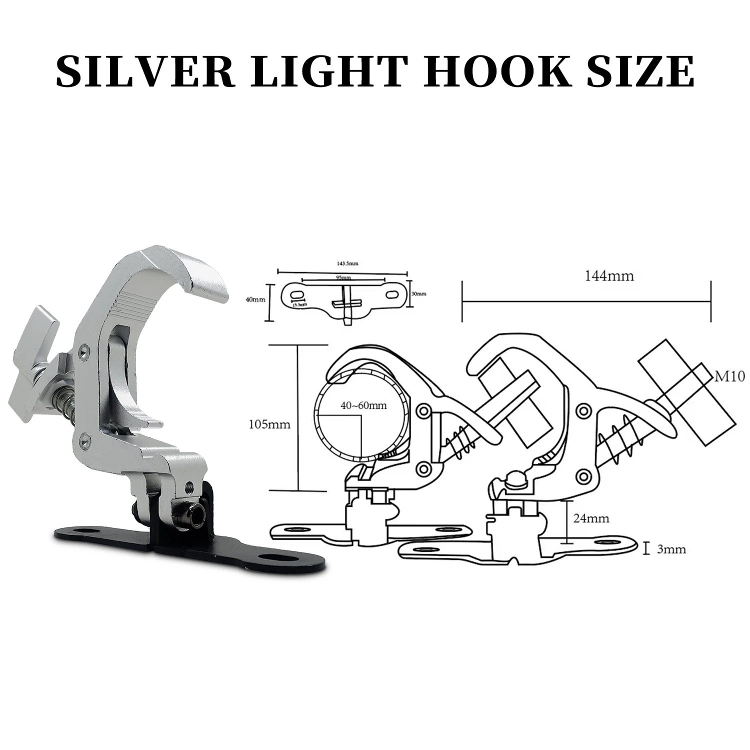 Ein Paar Aluminium Bühnenlicht Haken Strahl Moving Head Licht Truss Clip Sicherheitslast 150 kg Professionelle DJ Disco Bühne Ausrüstung – Detail 8
