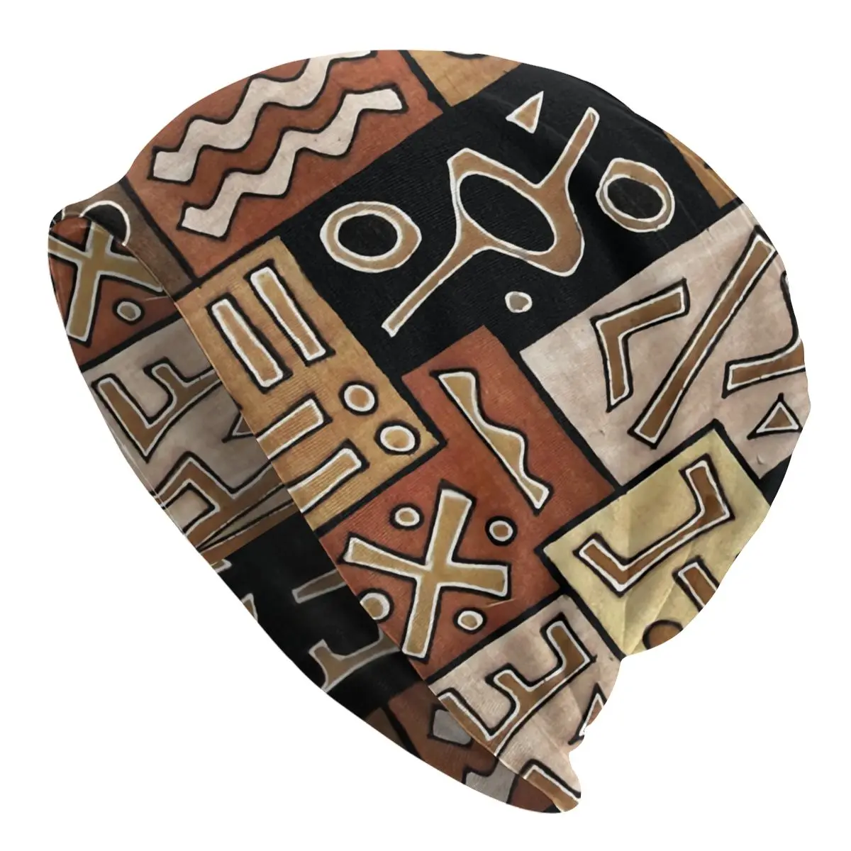 

African Ethnic Print Graphic Art Cap Men Women Paragraph Beanie Warm Fashion Hundred Take Ins Pullover Slouch Hiphop Thin Unisex