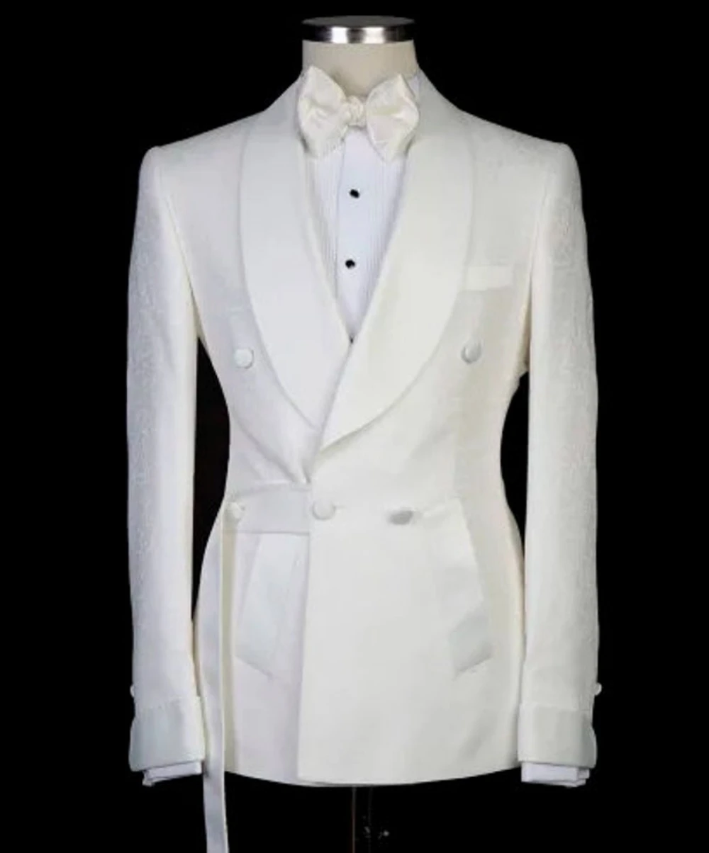 

Винтажные мужские костюмы в стиле белого принца с воротником-стойкой, женский костюм из двух предметов с цветочной аппликацией и жакетом и брюками на заказ