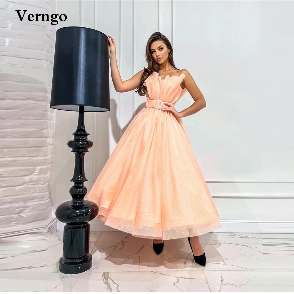 

Блестящие платья-трапеции Verngo для выпускного вечера, вечерние платья до щиколотки, женское официальное платье для выпускного вечера, халаты