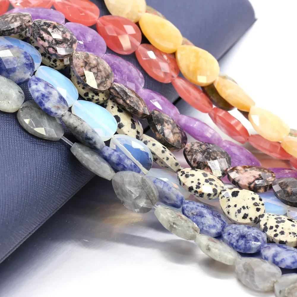 

Small Faceted Beads Natural Stone Bead Section Water Drop Shape for Jewelry Making DIY Necklace Bracelet Accessories 13x18mm