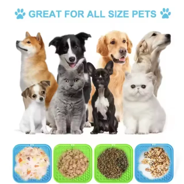 Pet Lick Silicone Mat Slow Feeder Dog Food Plate Bathing Distraction Sucker Training Feeder Supplies for Dogs 3