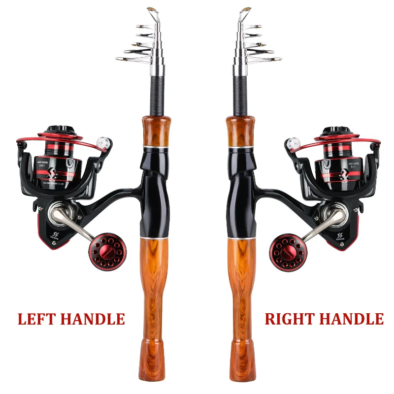 Sougayilang Fishing Rod and Reel Combo 1.6 M Telescopic Fishing