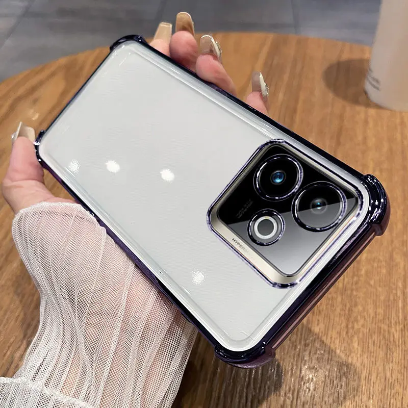 Luxury Magnetic Electroplating Soft Silicone Bracket Back Cover - Shockproof Bumper Case
