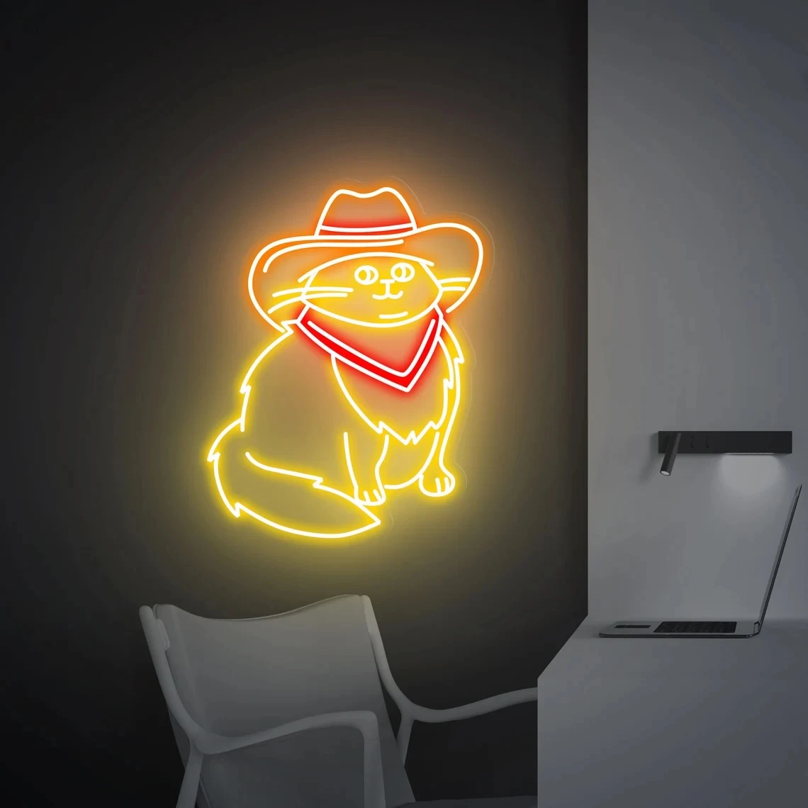 

Custom Cowboy Cat Neon Sign Cowboy Cat LED Cowboy Hat Neon Sign Cowboy Bar Decor Sign Cowboy Cat Home Room Wall Decor