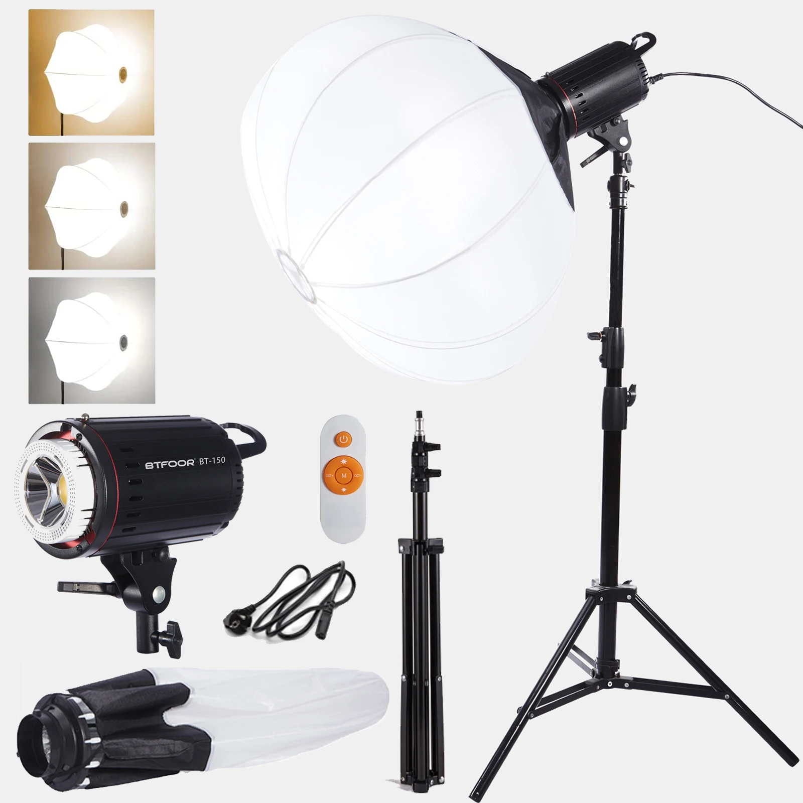 150W LED Lantern Softbox Photography Video Lighting Kit Continuous