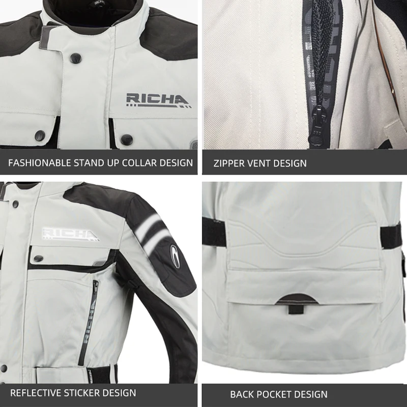 RICHA Motorcycle Jacket Pants Waterproof Windproof Warm Motocross Cycling Jackets Men Women Motorbike Overcoat Off-road Chaqueta