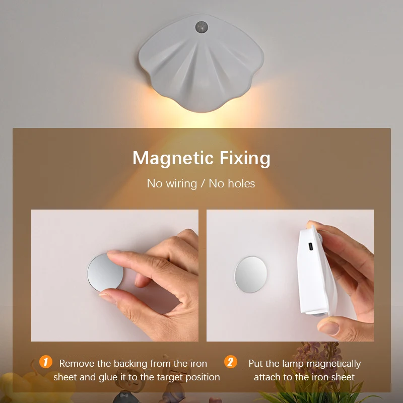 Rechargeable smart LED human body sensor night light