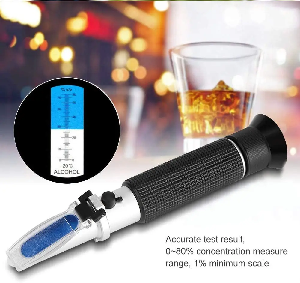 Distillery Refractometer Alcohol 0 80 v/v Portable Refractometer