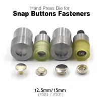 KALASO #501 #503 Good Quality Brass Material Snap Fasteners Buttons Pressure Dies Mould Tool 12.5mm 15mm For DIY Craft Supplies 1