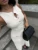 Knit Ribbed Cardigan Maxi Dress Female High Waist Slim Pocket Sleeveless Elegant Party Dress Women's Knitwear Long Dress
