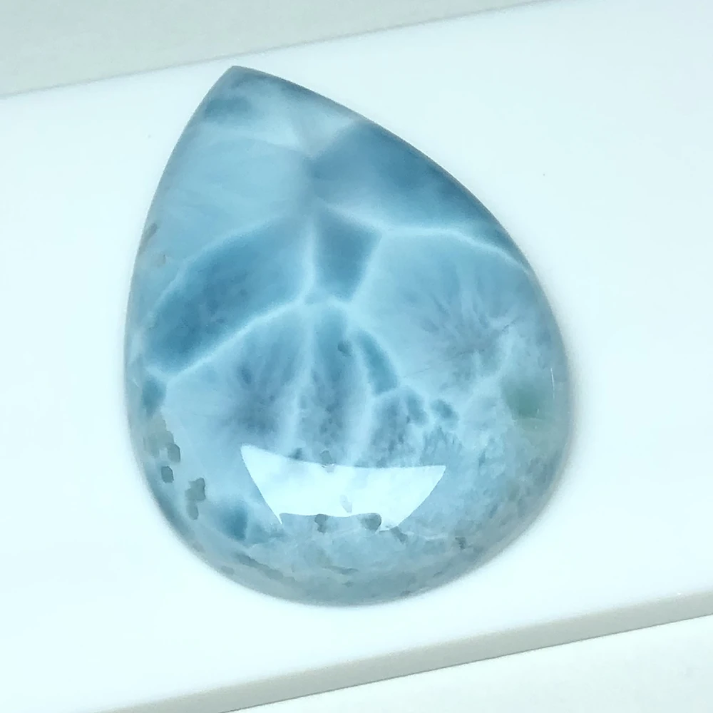 Natural Dominican galalima Larimar Sea Stone Pear30.9 * 43.5 * 8mm93.6 carat naked stone ring pendant with stone