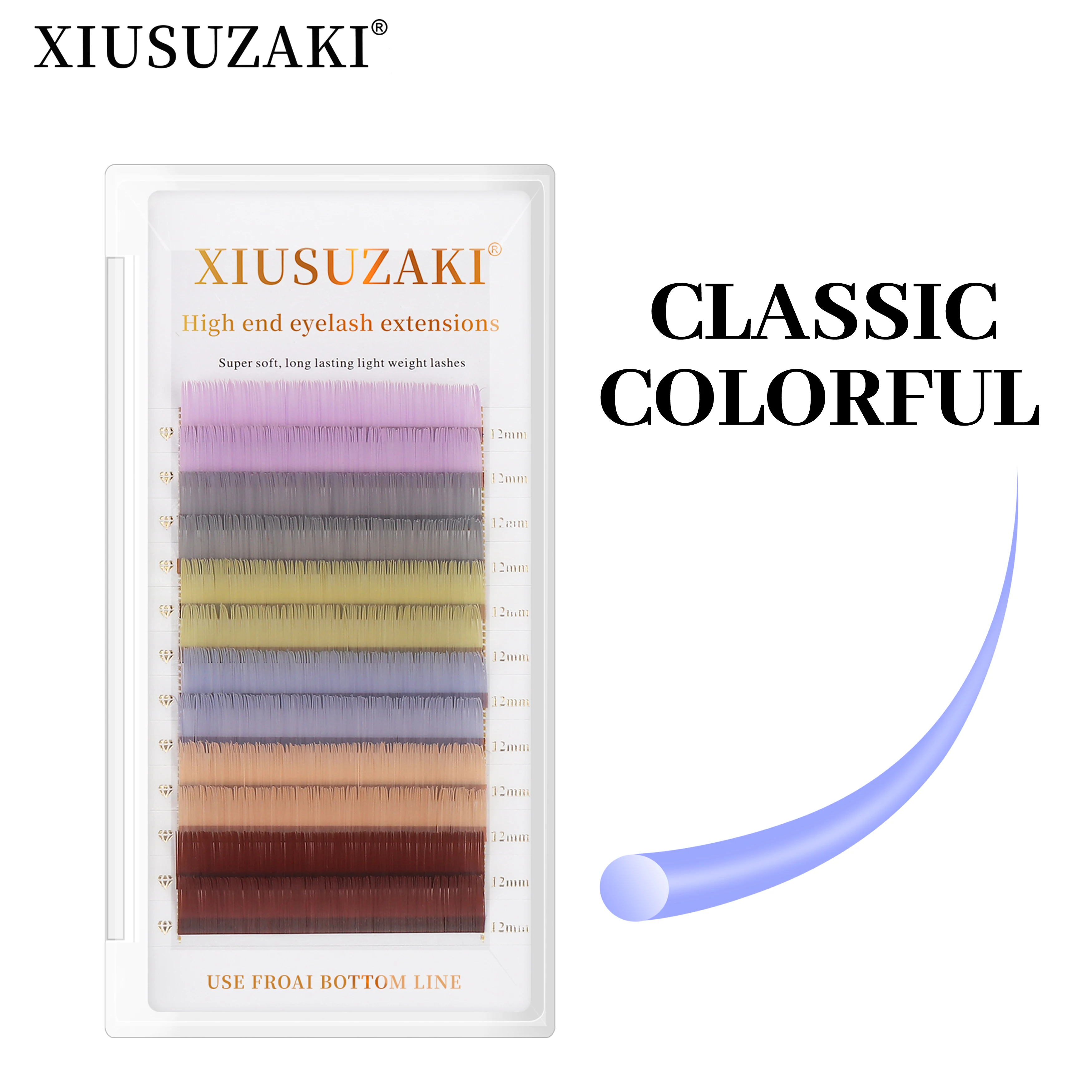 XIUSMERCEDES AKI-Extensions de Cils en Vison Arc-en-Ciel, Mélange de Cils Colorés, Naturels, Doux, de Qualité Supérieure, Fournitures, Outils de Maquillage