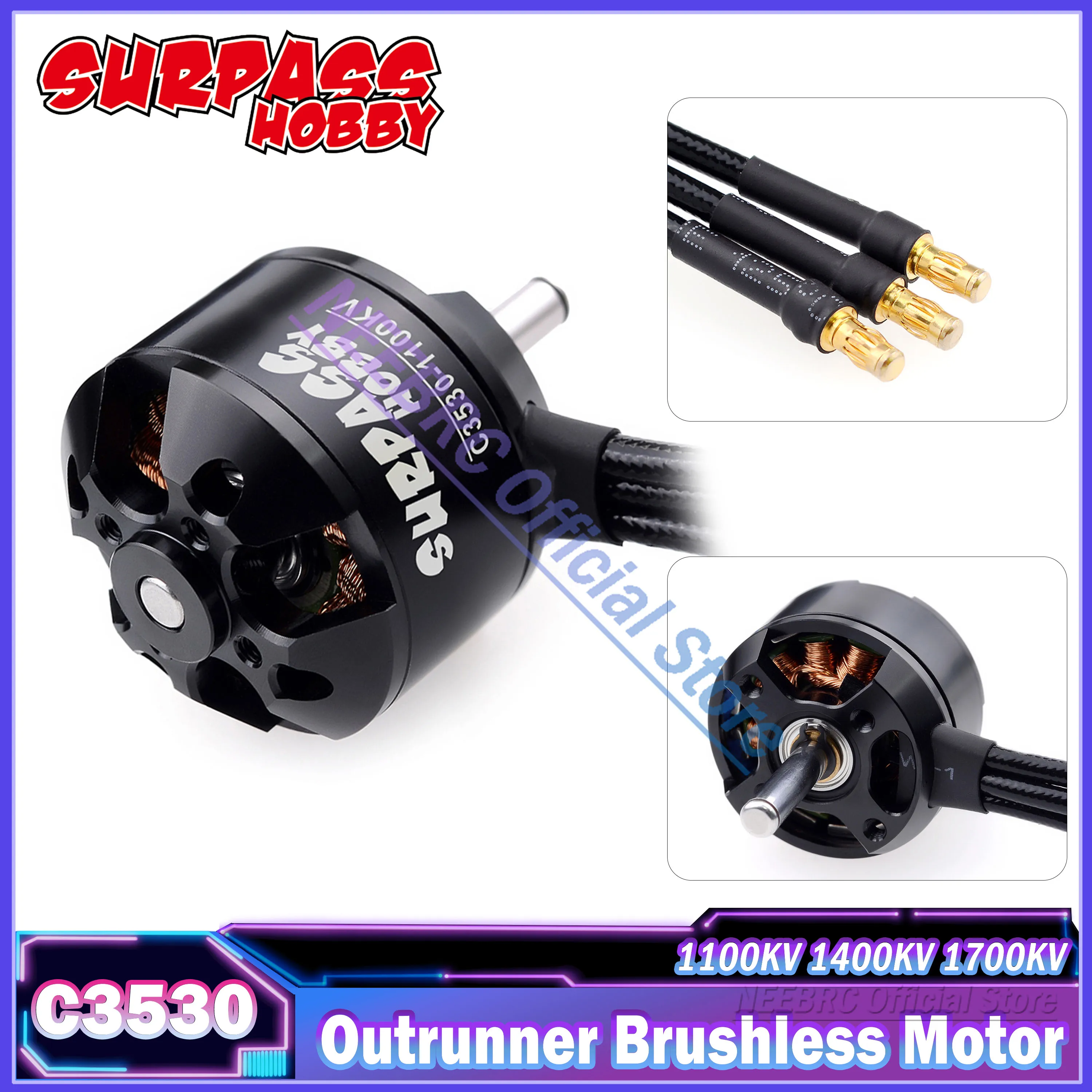 

SURPASS HOBBY C3530 3530 1100KV 1400KV 1700KV Outrunner Brushless Motor for RC FPV Fixed Wing Airplane Drone Remote Control Part