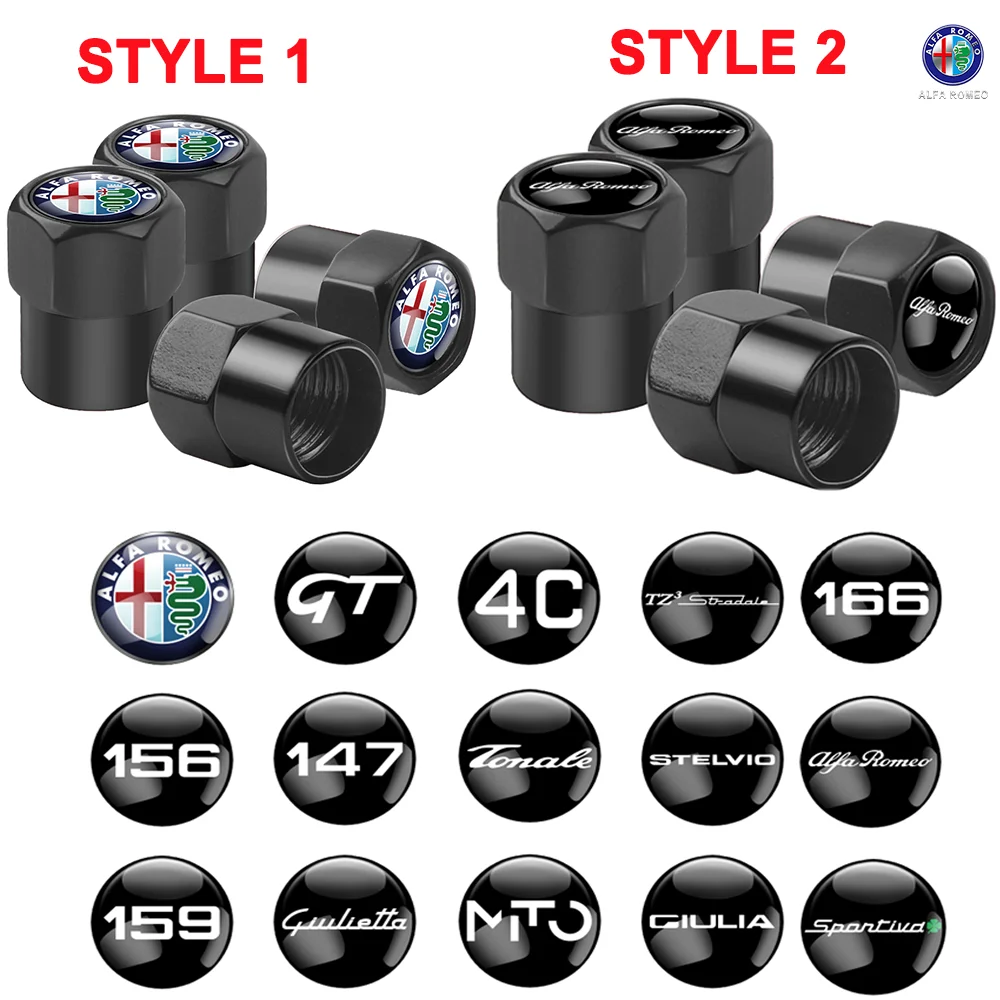 4PCS Stylish Car Tire Valve Caps Dust Covers - Premium Car Accessories