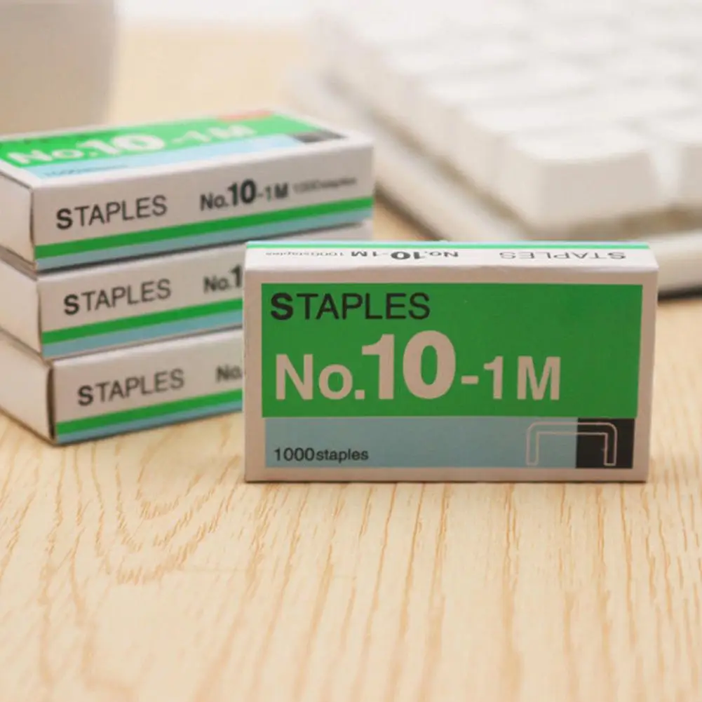 Metal Staples No.10 1000Pcs/Box Binding Office School Supplies Stationery Tools