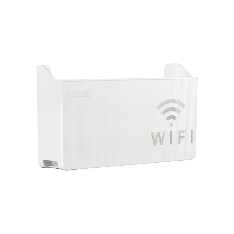 Wall Mounted Wifi Router Storage Box Cable Power Plus Wire Bracket Organizer for Home Bedroom Living Room Wall