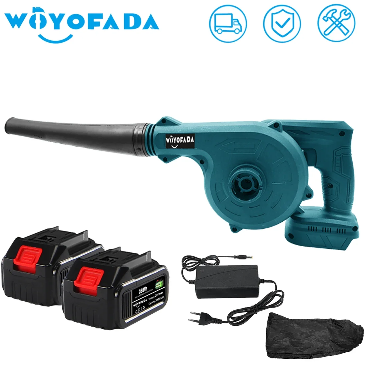 2 In 1 Cordless Electric Air Blower Vacuum Cleannig Blower Blowing & Suction Leaf Dust Collector For Makita 18V Battery kanduo 21v cordless snail fan camping fire blower large battery turbine pumping and blowing 2 in 1 compatible makita18v battery