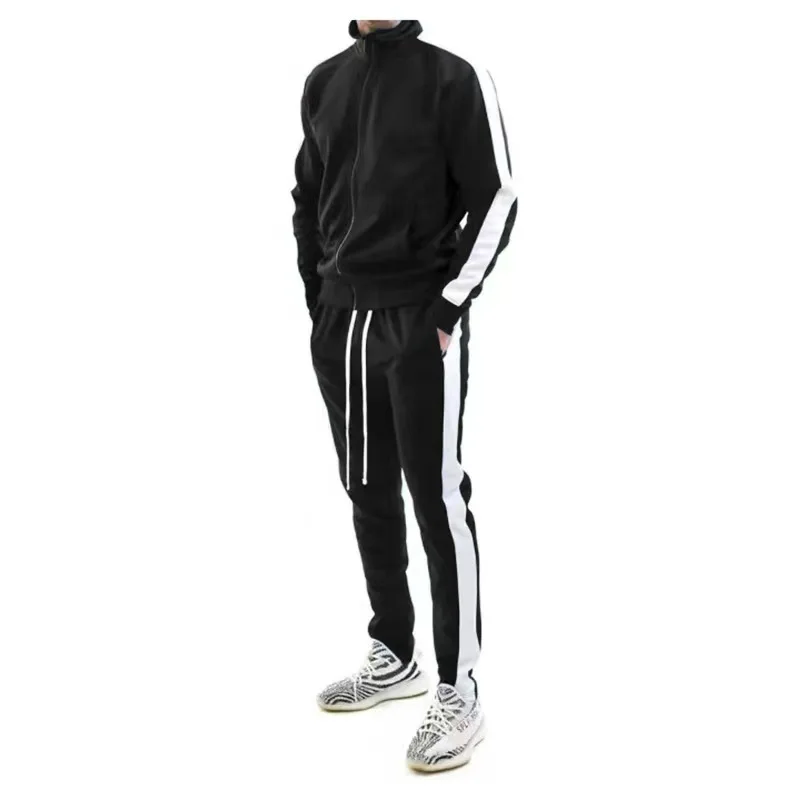 

Men Tracksuit Fashion Spring Autumn Striped Zipper Cardigan and Sweatpants Two Pieces Set Casual Streetwear Sports Male Suit