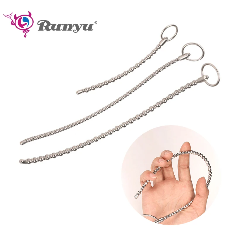 Penis Sex Toys Runyu Stainless Steel Urethra Pull Beads Horse Eye Stick Massager SM Urethral Catheter Metal Penis Plug Male Adult Stimulator