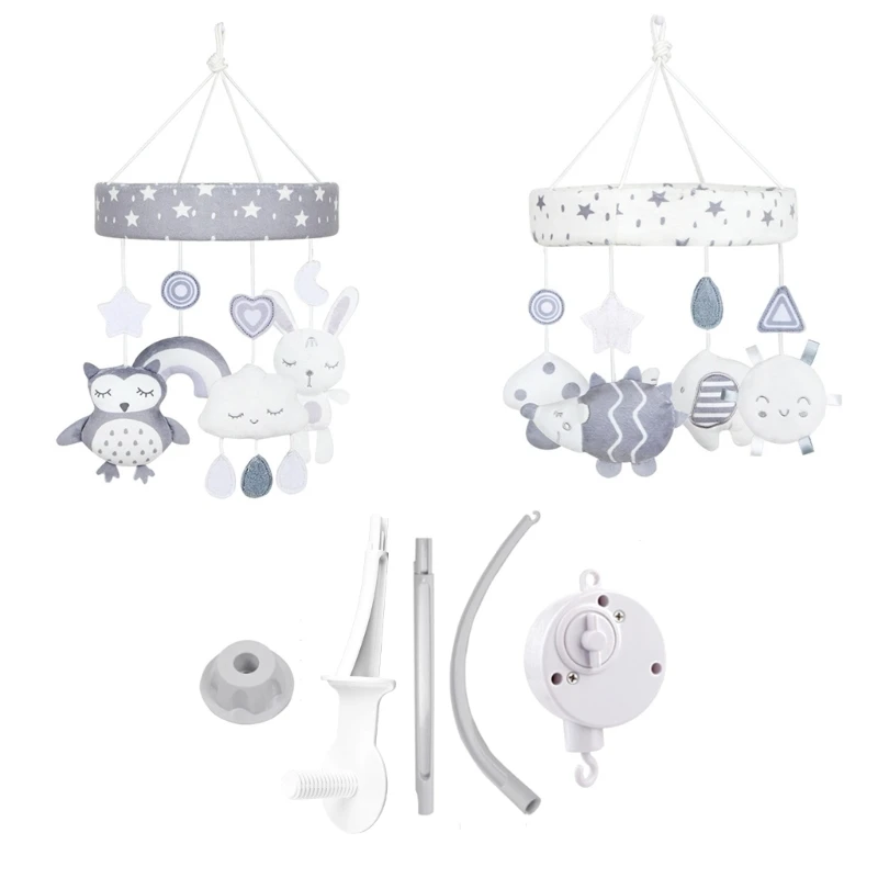 

4XBD Owl&Hedgehog Shaped Baby Gifts Infant Bed Around Decoration Hanging Toy Crib Mobiles Toy Food Grade Game Set