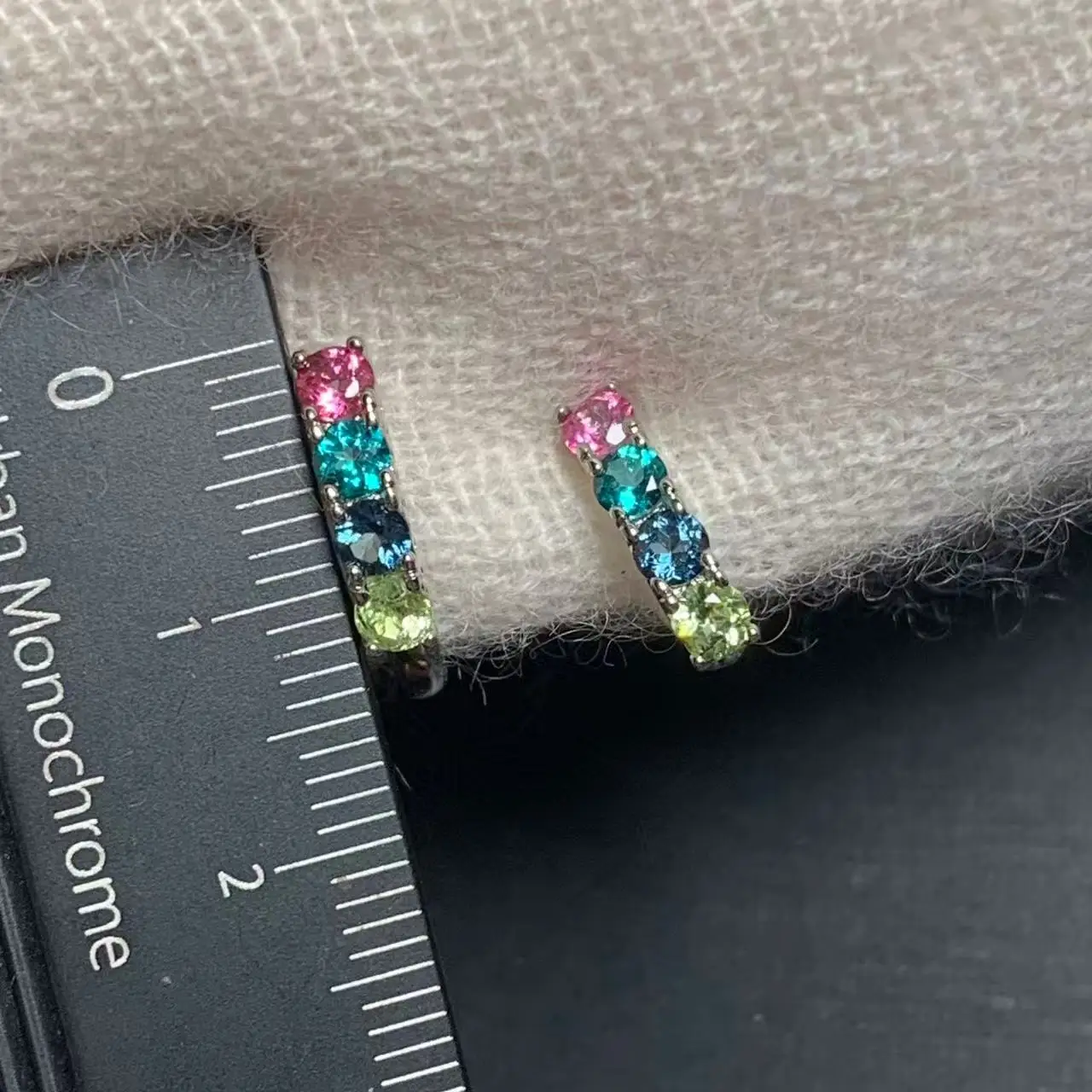 Authentic Natural COLORFUL TOPAZ HOOP Earrings for women Jewelry Gift Prevent allergy gem jewelry Genuine Stone GIFT