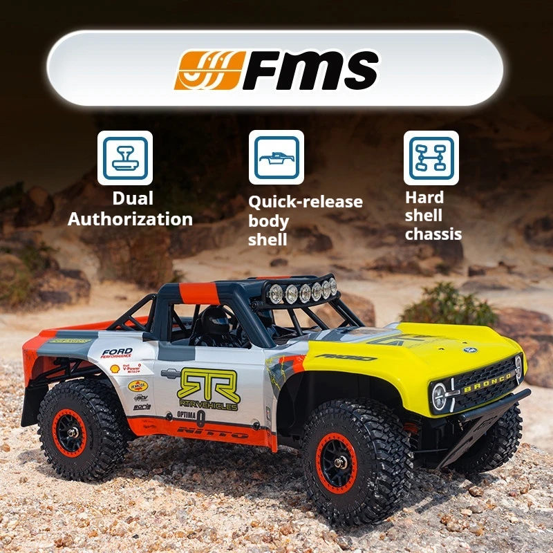 FMS 1/18 FSC18 브롱코 신형 무선 조종 전동 오프로드 락 크롤러 하드 쉘 섀시 시뮬레이션 모델 소년 야외 장난감