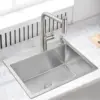 ROVATE 23×18 Inch Drop In Kitchen Sink Topmount Small Wet Bar Prep Sink 304 Stainless Steel 9 Inch Deep Single Bowl Sink Brushed 1