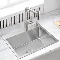 ROVATE 23×18 Inch Drop In Kitchen Sink Topmount Small Wet Bar Prep Sink 304 Stainless Steel 9 Inch Deep Single Bowl Sink Brushed 1