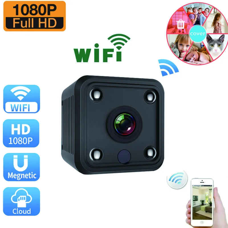 Мини-камера X6 Full HD 1080P Беспроводная с поддержкой Wi-Fi и функцией ночного видения |