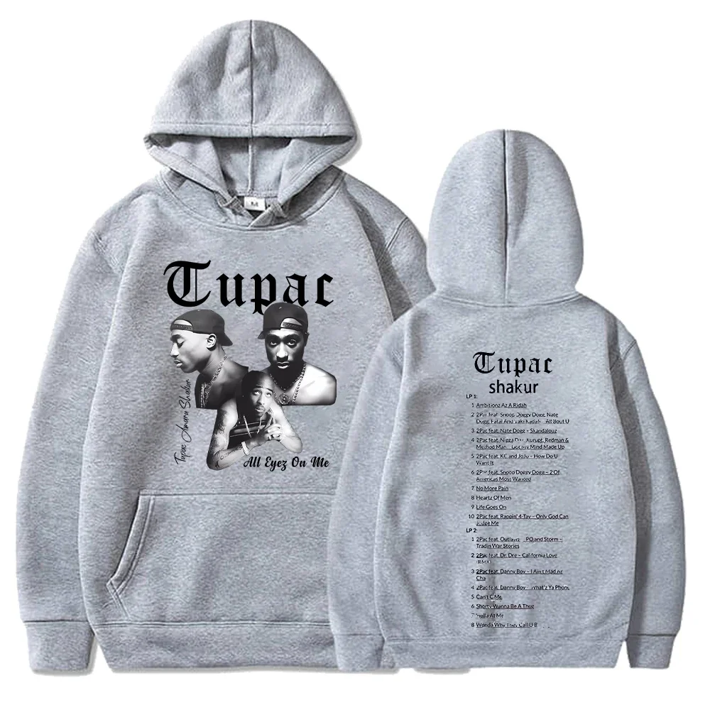 thumbnail image 1 of Tupac-Sudadera con capucha para hombre y mujer, suéter con estampado de rapero Y2k, ropa de calle informal, holgada, de lana, para otoño, 1 of 5