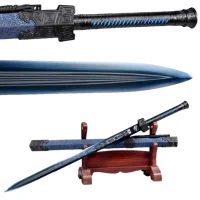 ⁦سيف كاتانا الساموراي الياباني "التنين الأزرق" الملكي (صناعة يدوية) | Epic Royal "Blue Dragon" Japanese Samurai Katana Sword (Handmade)⁩ - الصورة ⁦2⁩