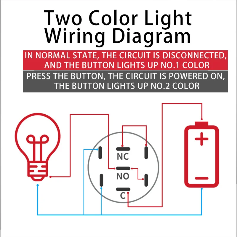 Description Picture 6 of item16/19/22mm Customize Two/Three Color Metal Push Button Switch Waterproof Flat DIY Luminous Power Supply LED Light Fix Reset