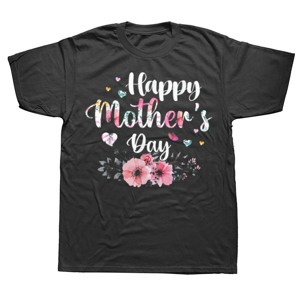 Fröhlicher Muttertag 2026 Niedliche Blumenmotive für Frauen Mama Oma T-Shirts Humorvolle Streetwear T-Shirts Kurzarm Unisex Lockere Kleidung