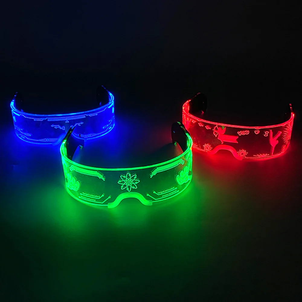 Kaufe LED-Leuchtgläser, EL-Draht, Neonlicht, Visier, Brillen, Bar-Party- Brillen für Halloween, Weihnachtsfeiern, LED-Brille