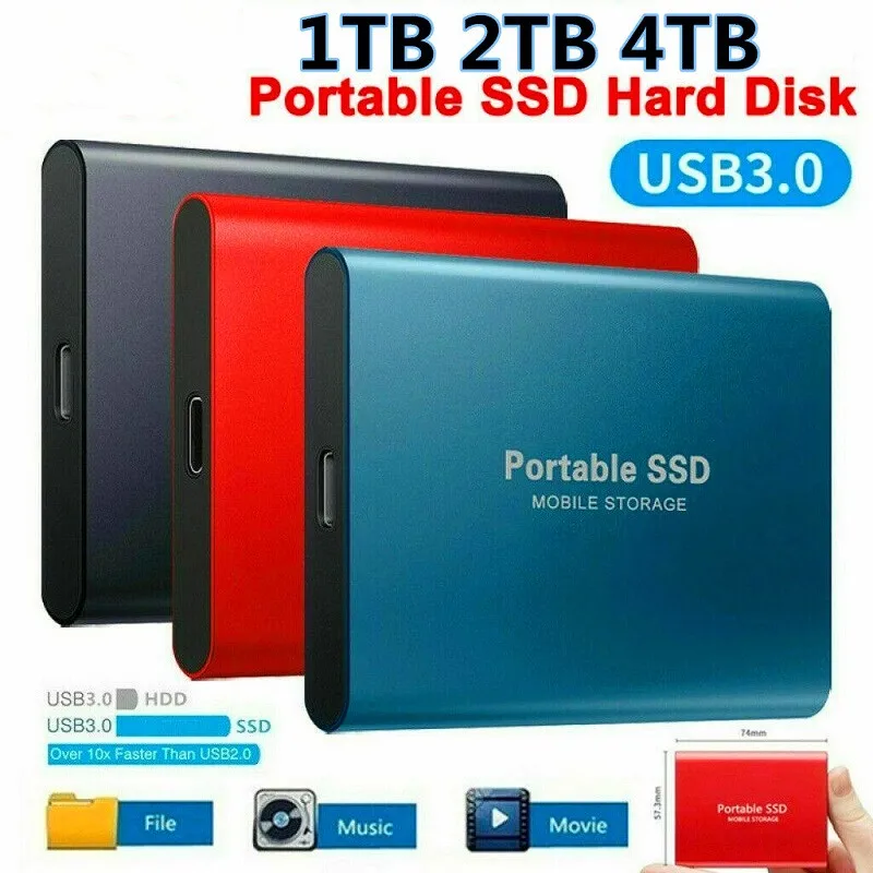 SSD External Hard Drive 2TB 1TB HD Externo USB HDD Storage Device Desktop Notebook Computer |