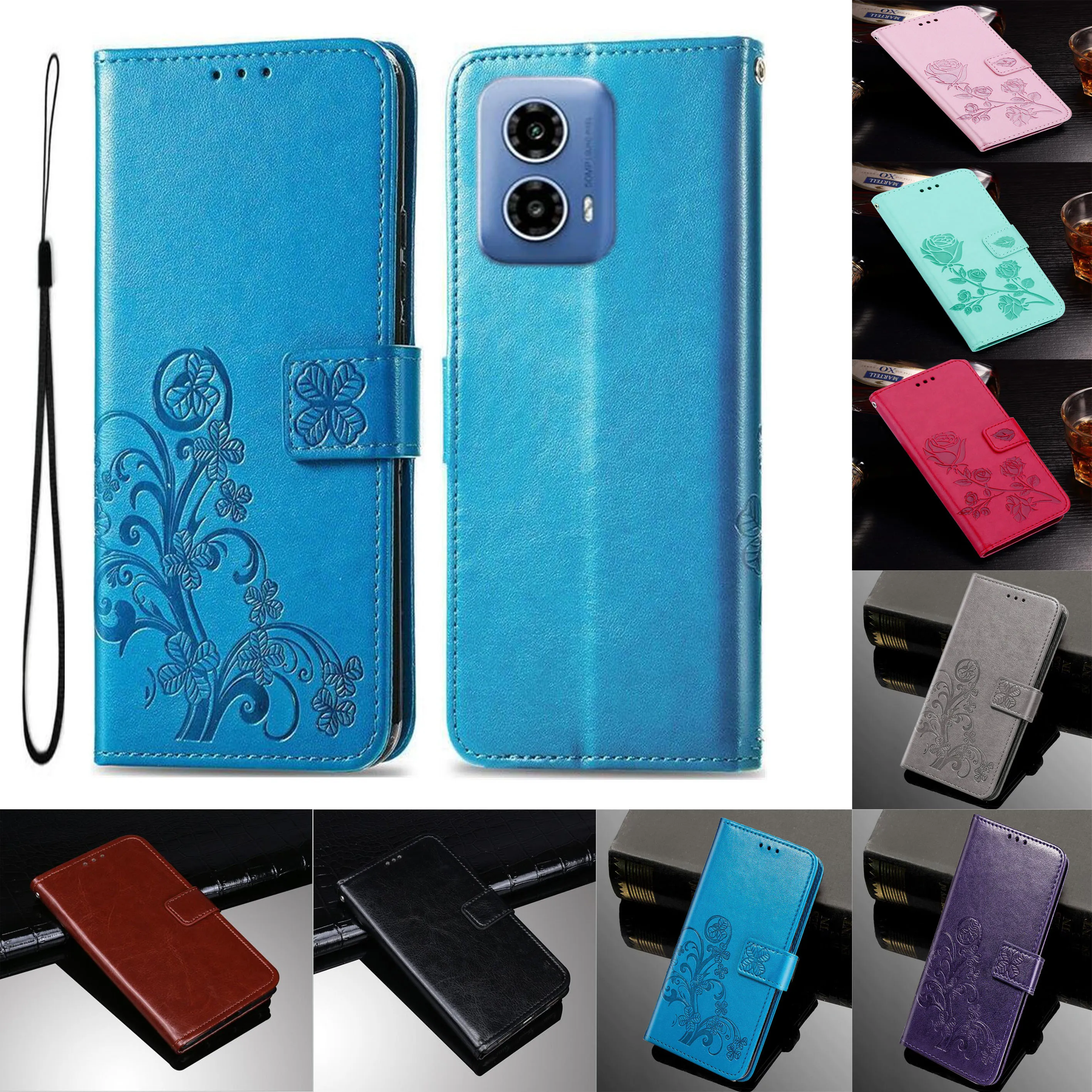 Leather Flip Wallet Case - Versatile Design with Card Slots & Kickstand